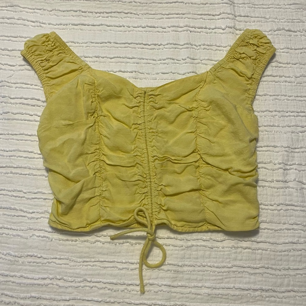 Ruched Yellow Tiny Blouse